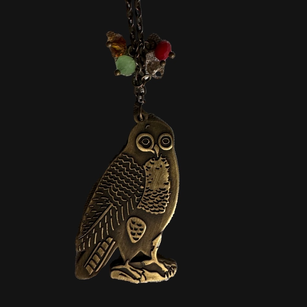 Owl Necklace (Brushed Gold)